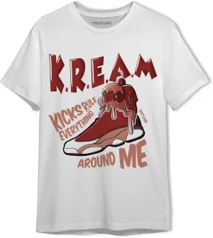 Kream Sneaker Unisex Matching 13s Dune Red Graphic T-Shirt for Men Women, Black, White