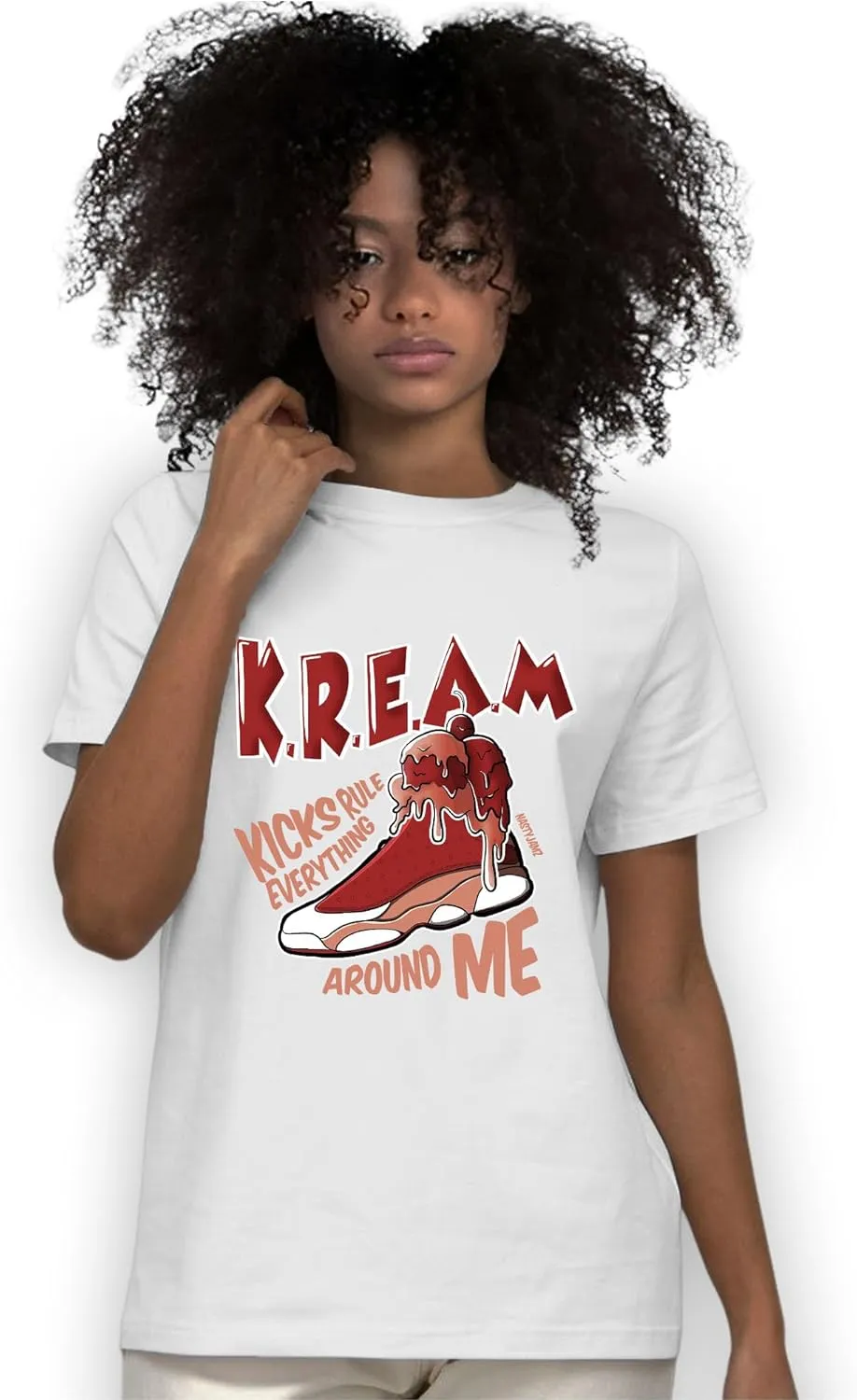 Kream Sneaker Unisex Matching 13s Dune Red Graphic T-Shirt for Men Women, Black, White