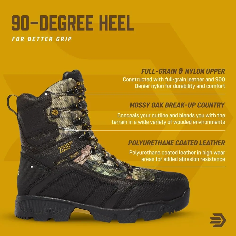 LaCrosse Men’s Cold Snap 9” Hunting Boots featuring 2000G Thinsulate Ultra Insulation, Grippy Permafrost Outsole, and Supportive EVA Footbed