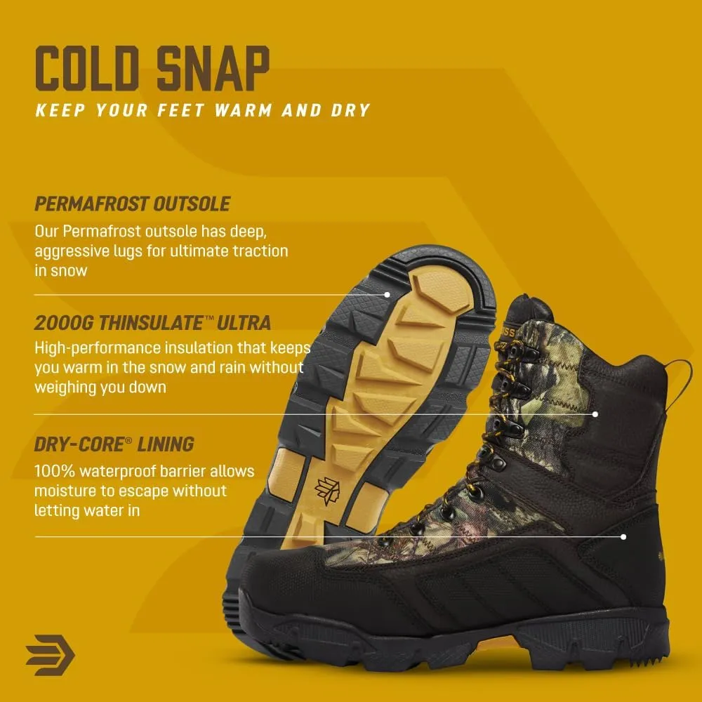 LaCrosse Men’s Cold Snap 9” Hunting Boots featuring 2000G Thinsulate Ultra Insulation, Grippy Permafrost Outsole, and Supportive EVA Footbed