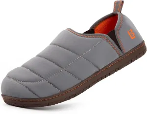 LongBay Mens Outdoor Slippers Two Tone Memory Foam Slip On Indoor House Shoes Loafers