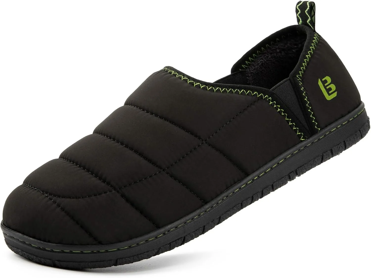 LongBay Mens Outdoor Slippers Two Tone Memory Foam Slip On Indoor House Shoes Loafers