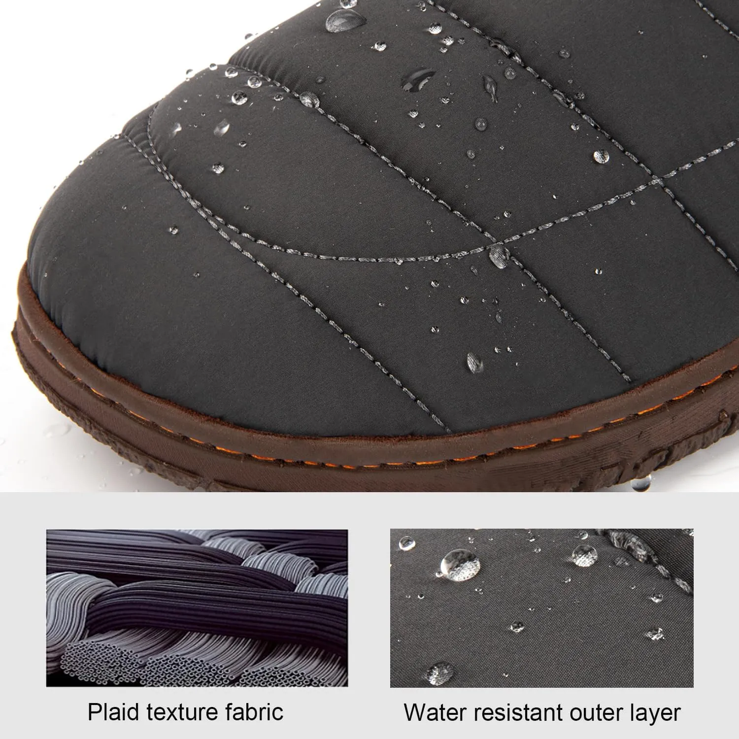 LongBay Mens Outdoor Slippers Two Tone Memory Foam Slip On Indoor House Shoes Loafers