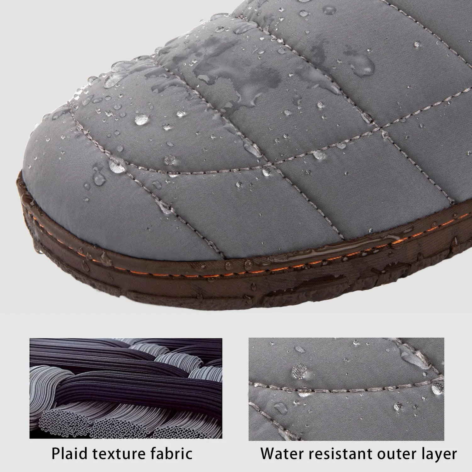 LongBay Mens Outdoor Slippers Two Tone Memory Foam Slip On Indoor House Shoes Loafers