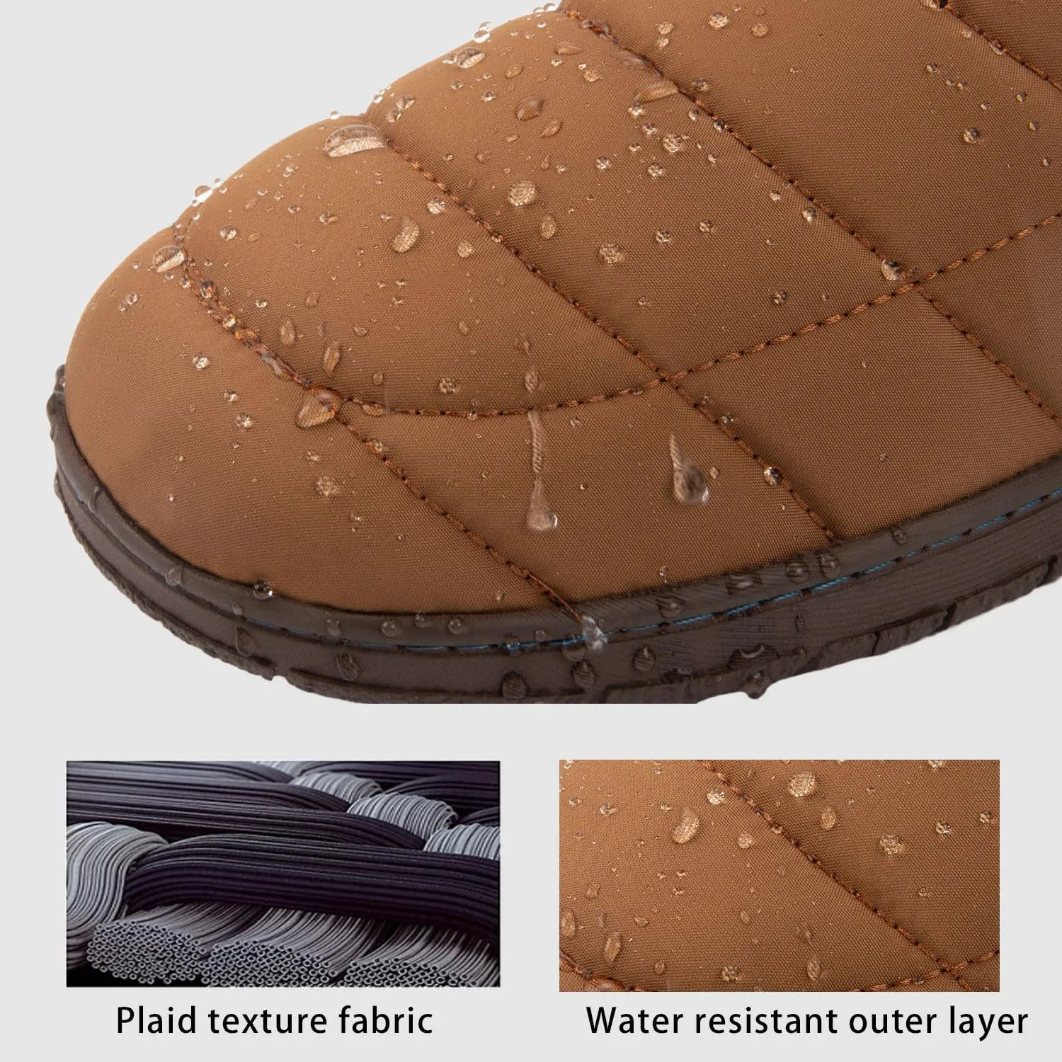 LongBay Mens Outdoor Slippers Two Tone Memory Foam Slip On Indoor House Shoes Loafers