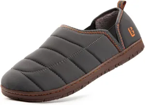 LongBay Mens Outdoor Slippers Two Tone Memory Foam Slip On Indoor House Shoes Loafers