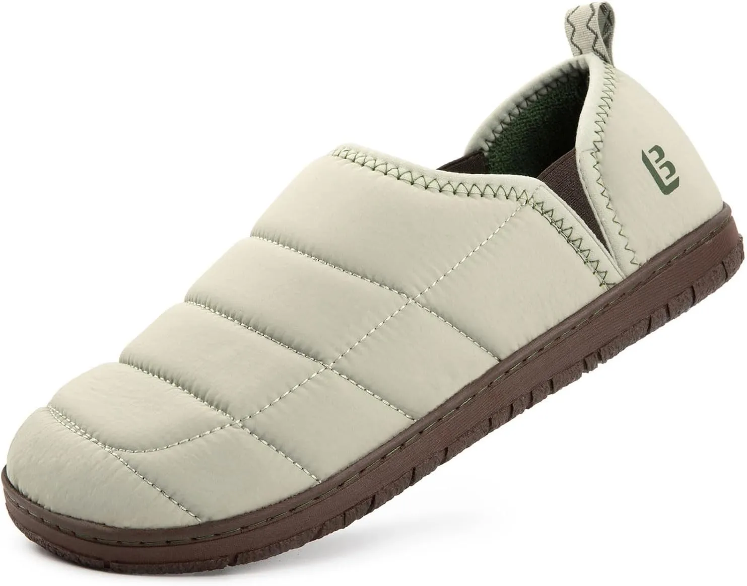 LongBay Mens Outdoor Slippers Two Tone Memory Foam Slip On Indoor House Shoes Loafers