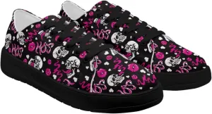 Low-Top Slip Ons Sneakers Canvas Women Black Platform Canvas Shoes Trendy Slip Ons Barefoot Shoes Fit Comfort 5.5-13.5