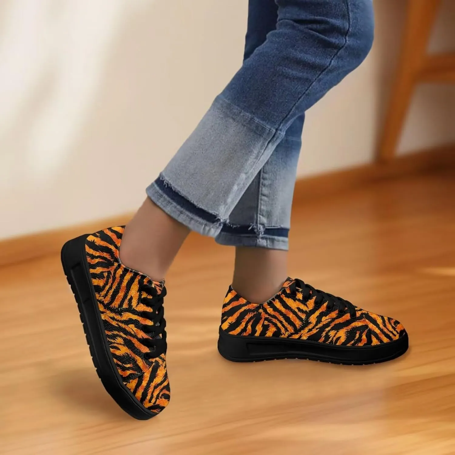Low-Top Slip Ons Sneakers Canvas Women Black Platform Canvas Shoes Trendy Slip Ons Barefoot Shoes Fit Comfort 5.5-13.5