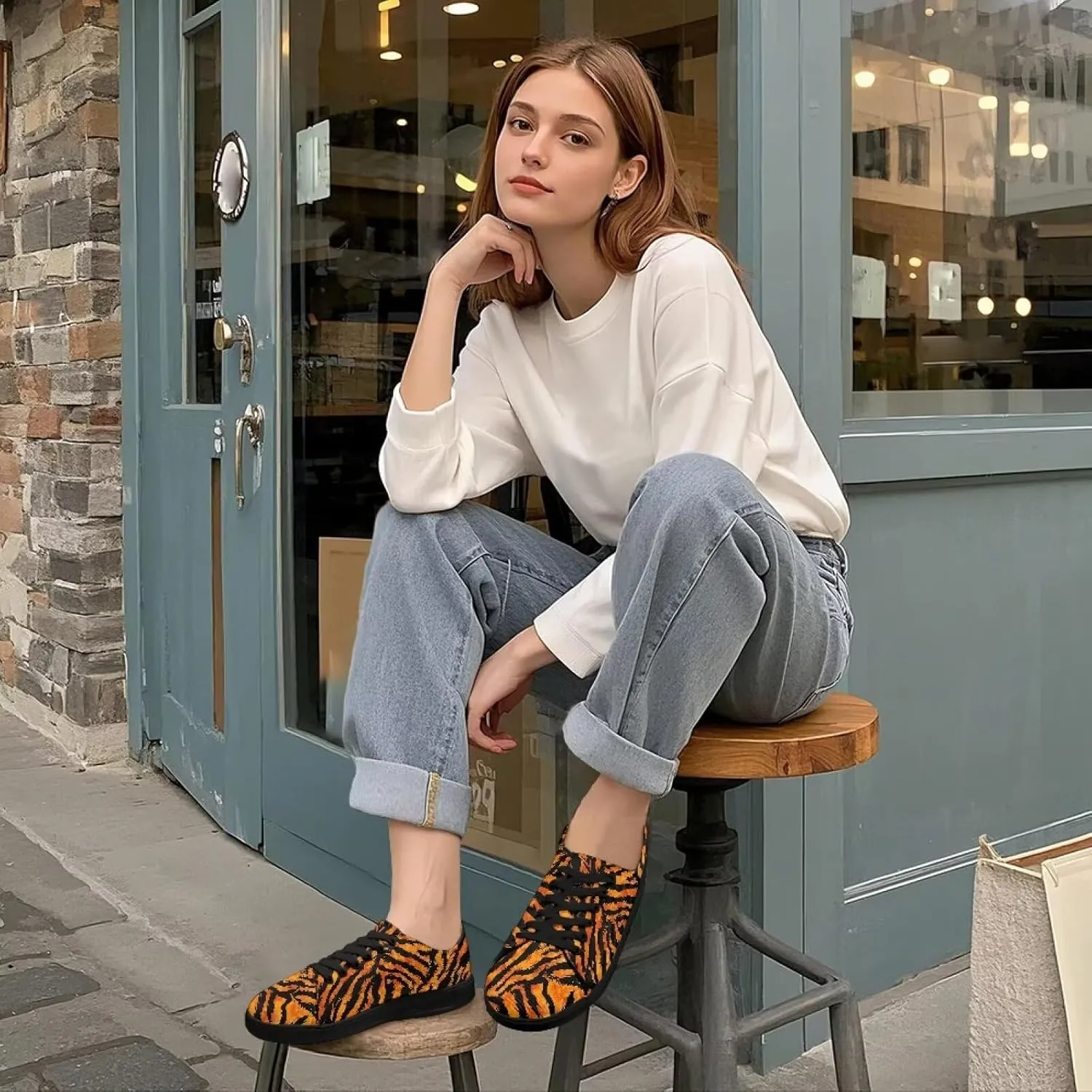 Low-Top Slip Ons Sneakers Canvas Women Black Platform Canvas Shoes Trendy Slip Ons Barefoot Shoes Fit Comfort 5.5-13.5