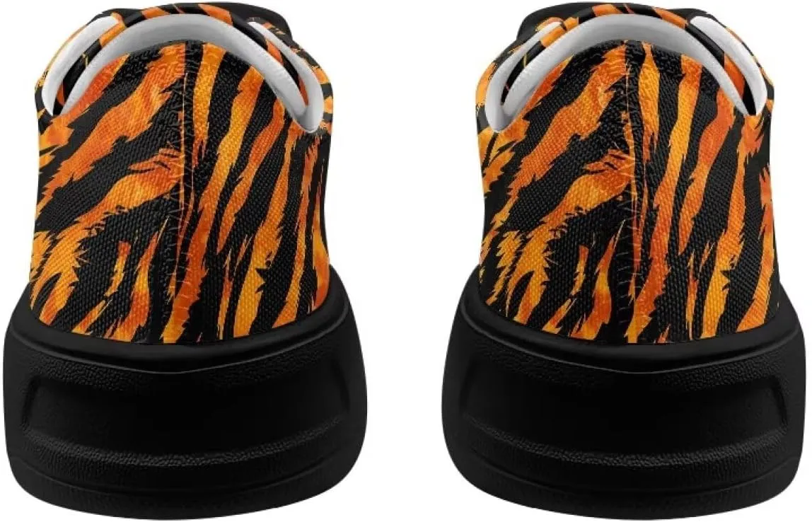 Low-Top Slip Ons Sneakers Canvas Women Black Platform Canvas Shoes Trendy Slip Ons Barefoot Shoes Fit Comfort 5.5-13.5