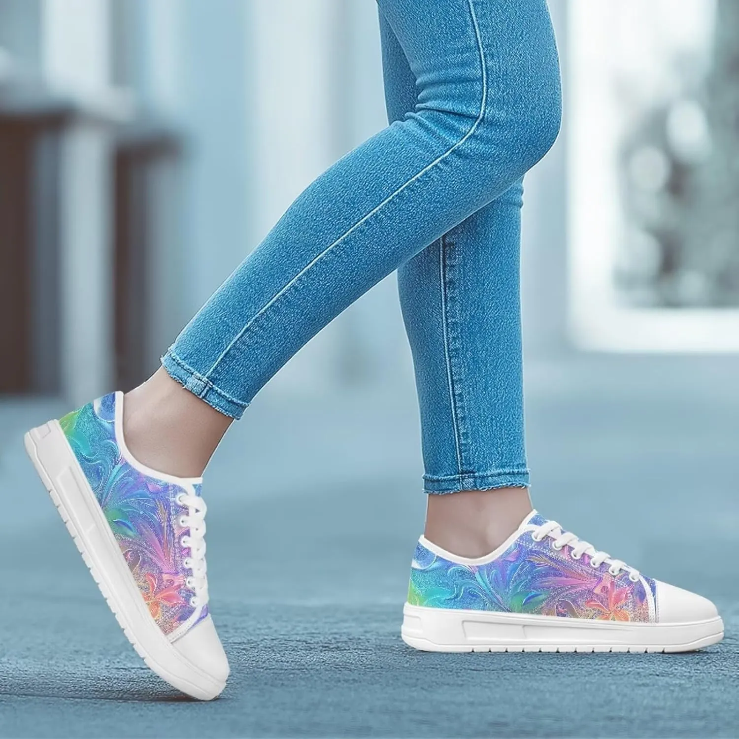 Low Tops Canvas Shoes for Women Girl Classic Lace Up Fashion Sneaker Street Casual Canvas Shoes No Laces 5.5-13.5