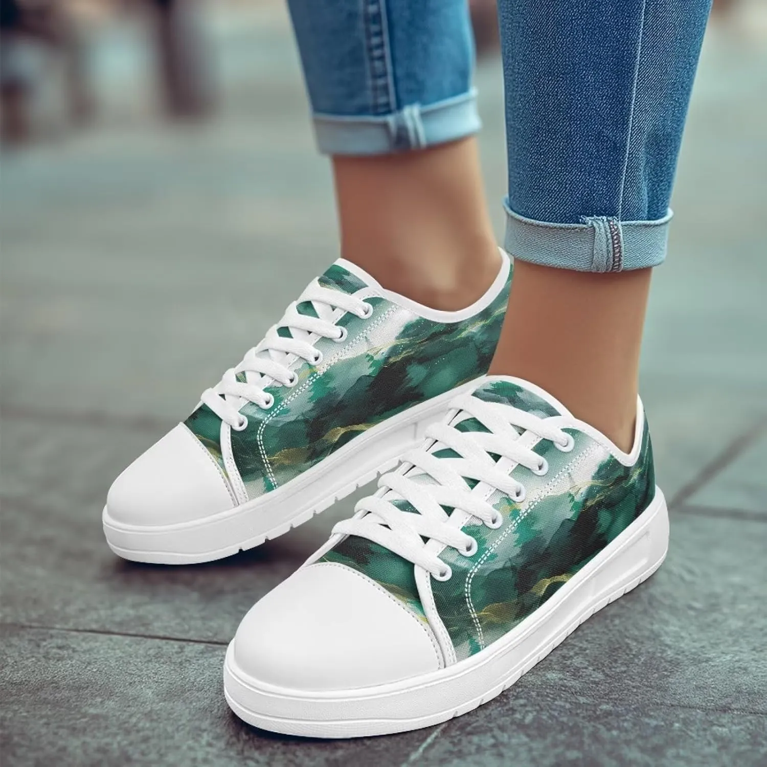 Low Tops Canvas Shoes for Women Girl Classic Lace Up Fashion Sneaker Street Casual Canvas Shoes No Laces 5.5-13.5