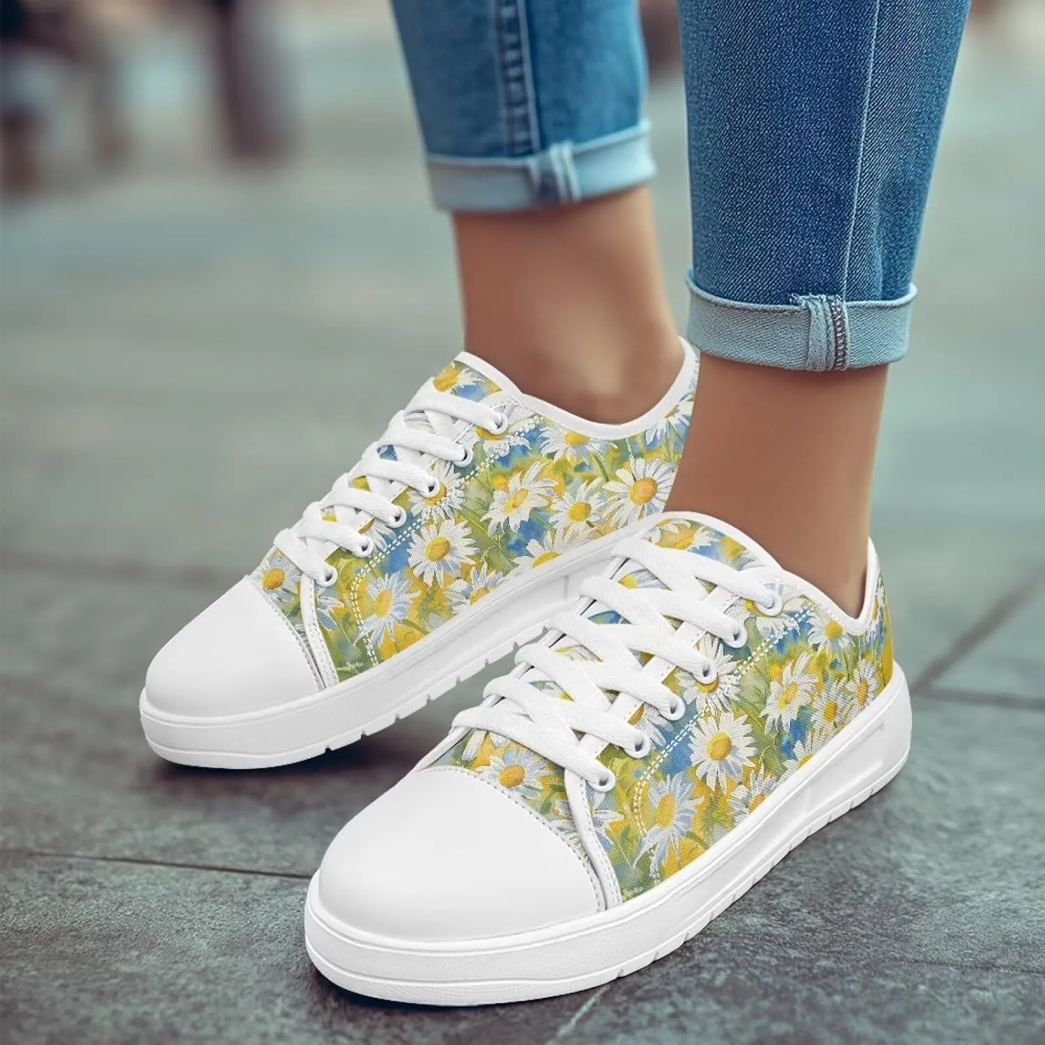 Low Tops Canvas Shoes for Women Girl Classic Lace Up Fashion Sneaker Street Casual Canvas Shoes No Laces 5.5-13.5