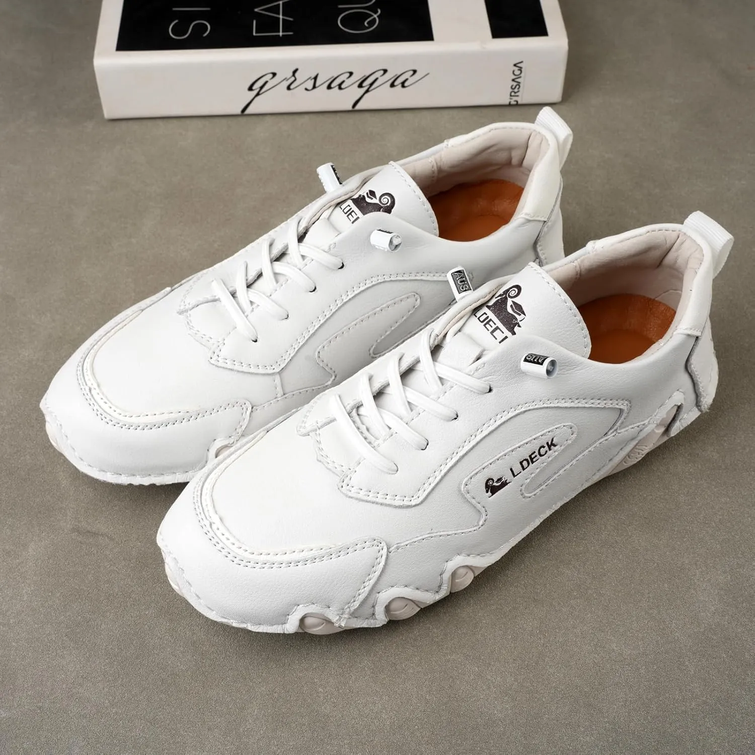 Lymphvity Classic ltalian Handmade Suede Sneakers for Womens,Outdoor Non Slip Low Top Breathable Chukka Boots Sports Beck Walking Casual Shoes