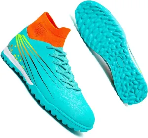 MEBAMY Unisex High top Soccer Boots Cleats Outdoor Athletic Sneaker Turf Football Shoes Spikes Indoor Youth Soccer Shoes