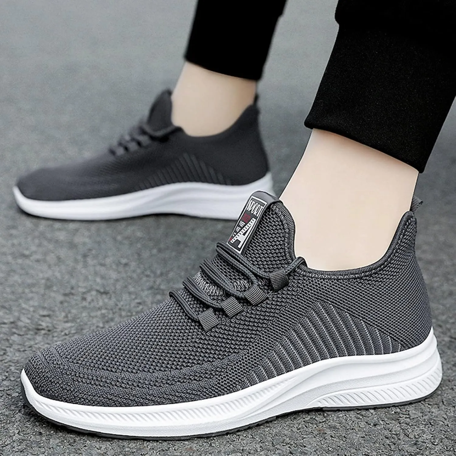 Men and Winter Comfortable Fashion Lightweight Breathable Soft Solid Color Slip On Sneaker Crease Shield Men Shoes