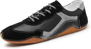 Men's Casual Color-Blocked Laced Sneakers - Multi-Color Splicing Design Breathable Rubber Sole for Daily Use Slip-On Comfort with Anti-Slip Traction Stylish Footwear for Outdoor & Casual Driving
