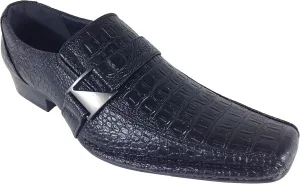 Men's Dress Loafers Elastic Slip on with Buckle Fashion Shoes Runs Half Size Big(Toni)