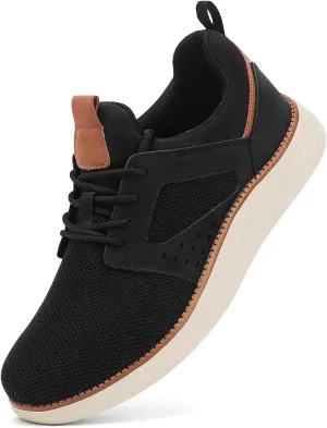 Men's Fashion Dress Mesh Sneakers Casual Walking Business Oxfords Lace-Up Comfortable Breathable Lightweight Shoes