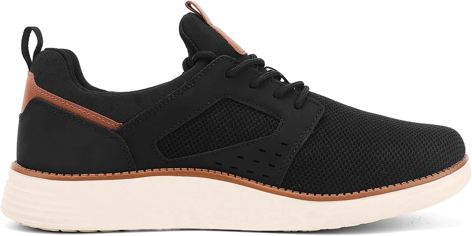 Men's Fashion Dress Mesh Sneakers Casual Walking Business Oxfords Lace-Up Comfortable Breathable Lightweight Shoes