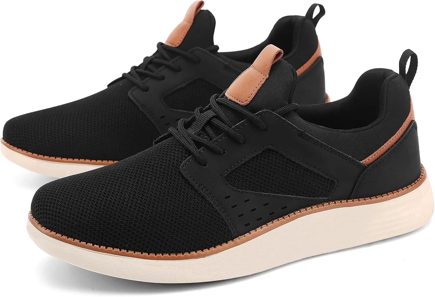 Men's Fashion Dress Mesh Sneakers Casual Walking Business Oxfords Lace-Up Comfortable Breathable Lightweight Shoes