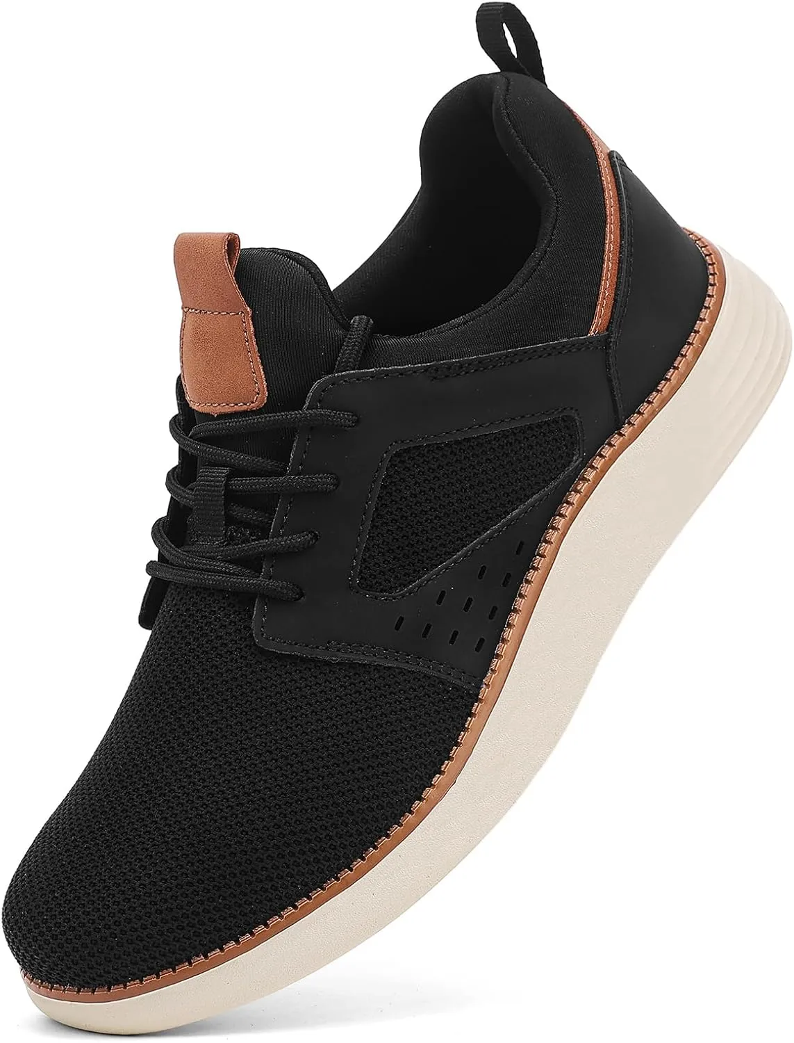 Men's Fashion Dress Mesh Sneakers Casual Walking Business Oxfords Lace-Up Comfortable Breathable Lightweight Shoes