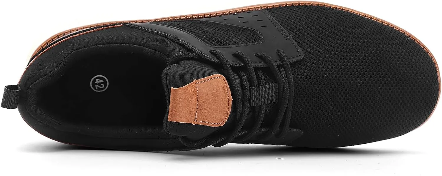 Men's Fashion Dress Mesh Sneakers Casual Walking Business Oxfords Lace-Up Comfortable Breathable Lightweight Shoes