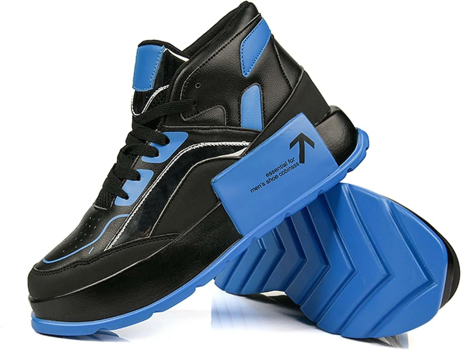 Men's High Top Skateboarding Shoes Fashion Sneakers Comfortable Thick Bottom Running Shoes Urban Casual Street Motorcycle Boots