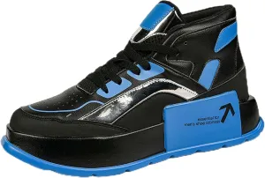 Men's High Top Skateboarding Shoes Fashion Sneakers Comfortable Thick Bottom Running Shoes Urban Casual Street Motorcycle Boots