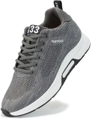Men's Invisible Height Increasing Elevator Shoes Lightweight Sport Shoes Height-Boosting Non-Slip Sneakers 2.4'' Taller