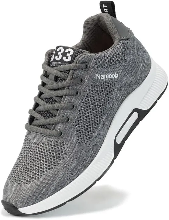 Men's Invisible Height Increasing Elevator Shoes Lightweight Sport Shoes Height-Boosting Non-Slip Sneakers 2.4'' Taller