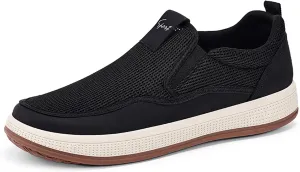 Men's Lightweight Mesh Slip On Loafers - Breathable Boat Shoes with Cushioned Insole & Soft Sole | Casual Sneakers for Driving, Walking & Active Lifestyle