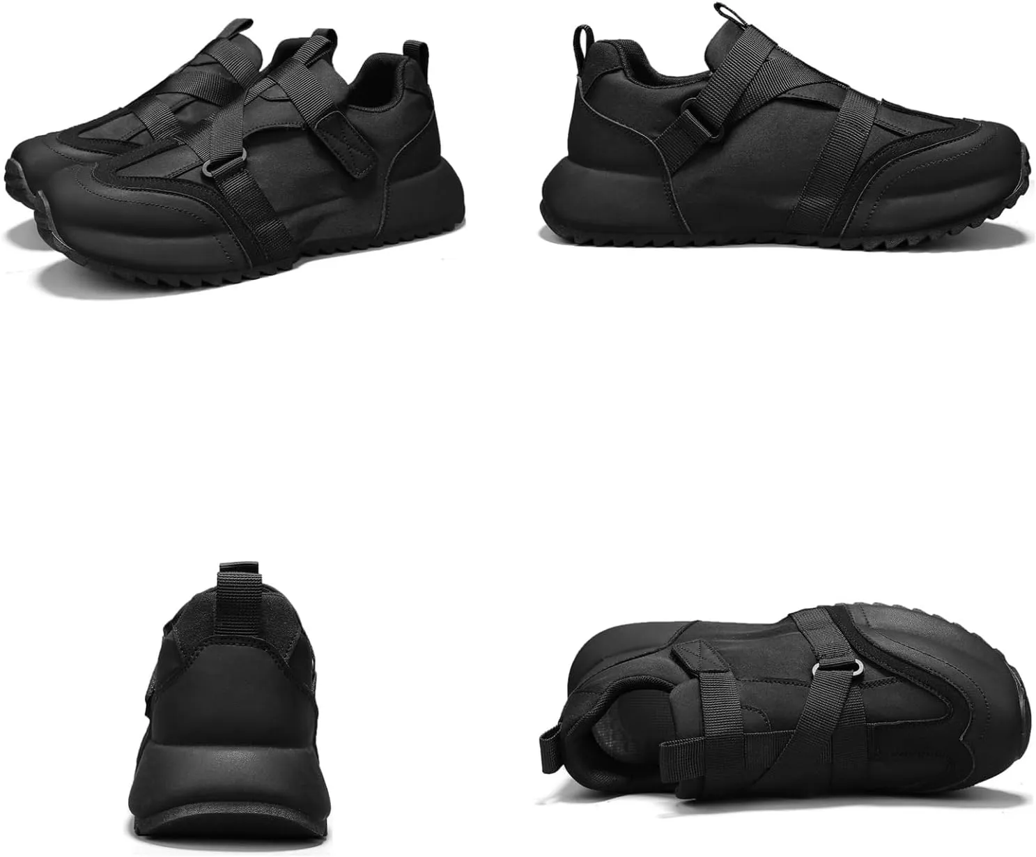 Men's Lightweight Outdoor Platform Sneakers with Thick Sole & Breathable Mesh Adjustable Closure for Walking Jogging Camping All-Season Slip-On Shoes