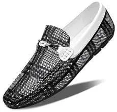 Mens Loafers Shoe Two Tone PU Leather Round Toe Penny Loafers Flexible Anti-Slip Comfortable Wedding Slip-ons