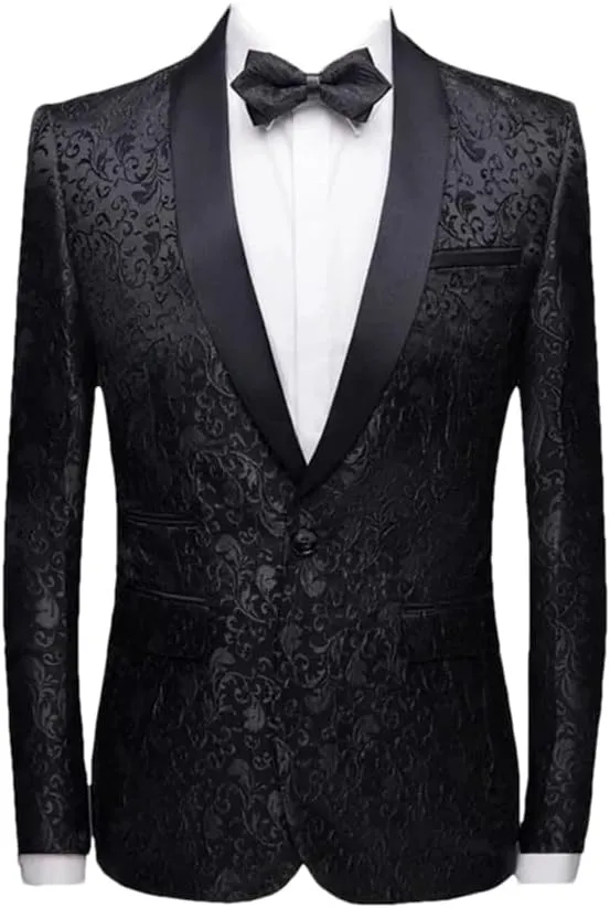 Men’S Luxurious Formal Single Breasted Blazer Regular Length Long Sleeve Wedding Coat
