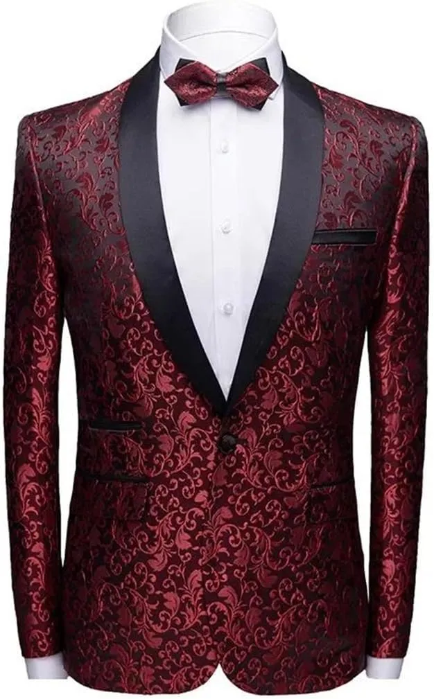 Men’S Luxurious Formal Single Breasted Blazer Regular Length Long Sleeve Wedding Coat