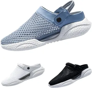 Men's Orthopedic Hollow-Out Summer Sandals Clogs Breathable Mesh Non-Slip Lightweight Comfortable Slip on Slippers