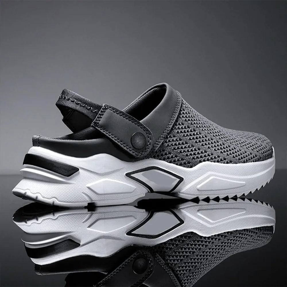 Men's Orthopedic Hollow-Out Summer Sandals Clogs Breathable Mesh Non-Slip Lightweight Comfortable Slip on Slippers