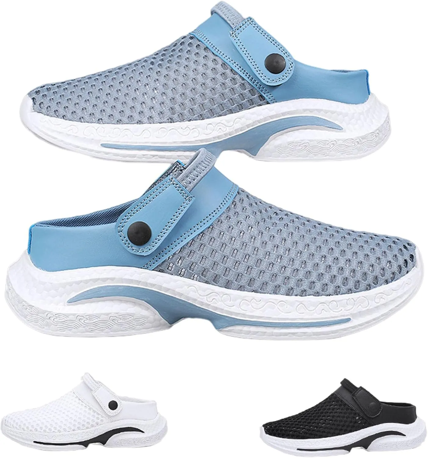 Men's Orthopedic Hollow-Out Summer Sandals Clogs Breathable Mesh Non-Slip Lightweight Comfortable Slip on Slippers