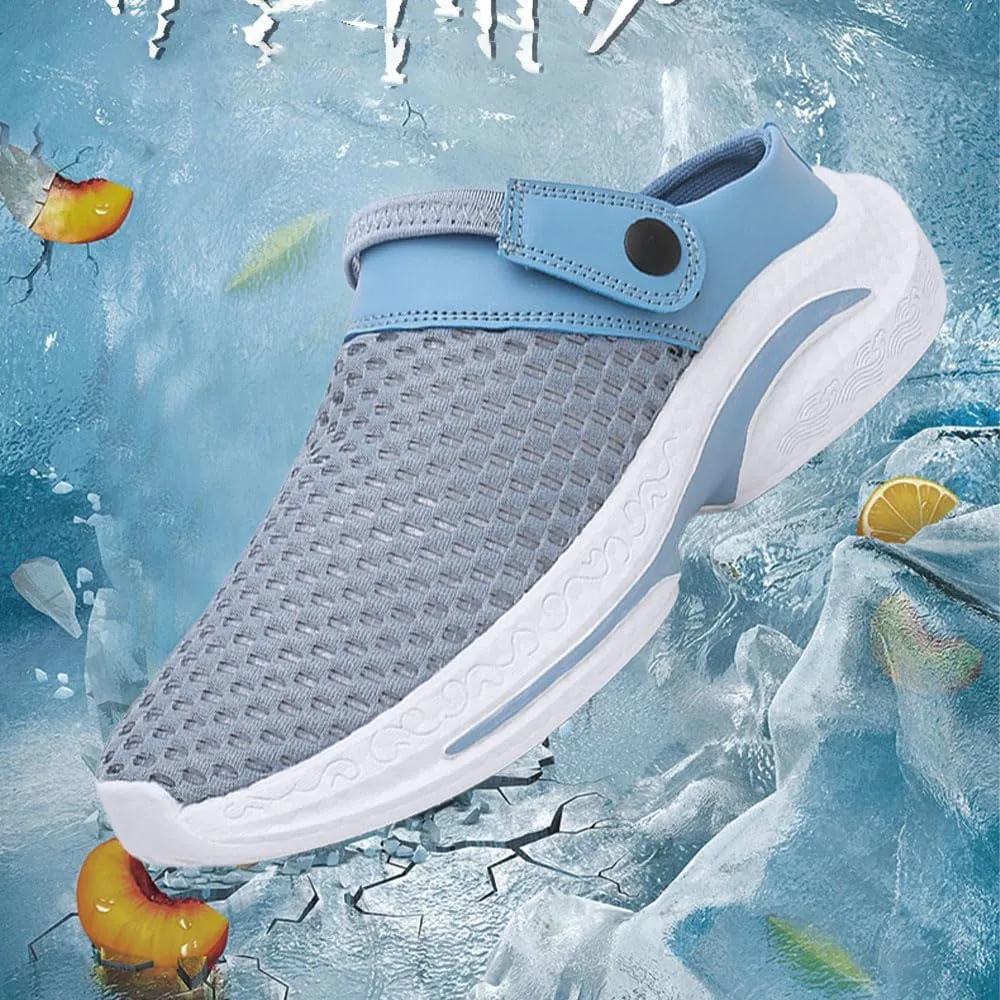 Men's Orthopedic Hollow-Out Summer Sandals Clogs Breathable Mesh Non-Slip Lightweight Comfortable Slip on Slippers