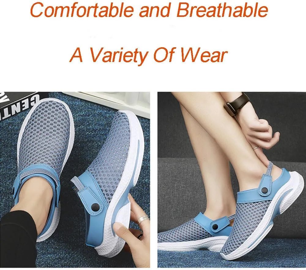 Men's Orthopedic Hollow-Out Summer Sandals Clogs Breathable Mesh Non-Slip Lightweight Comfortable Slip on Slippers