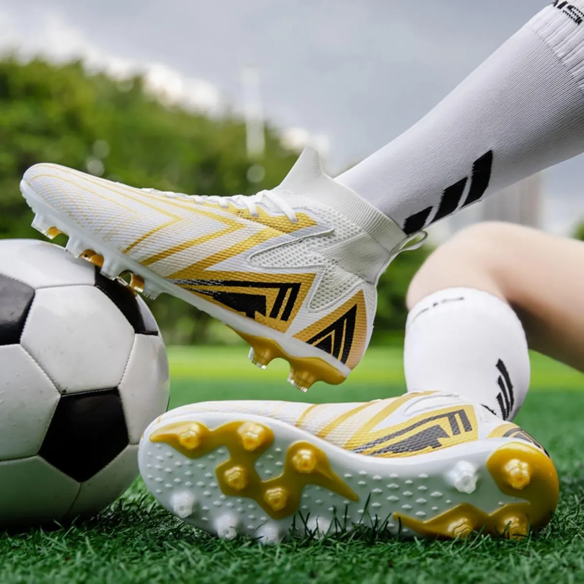 Men's Soccer Cleats Turf AG Shoes Boys Indoor Outdoor Footall Sneaker Youth Ankle Boots for Kids
