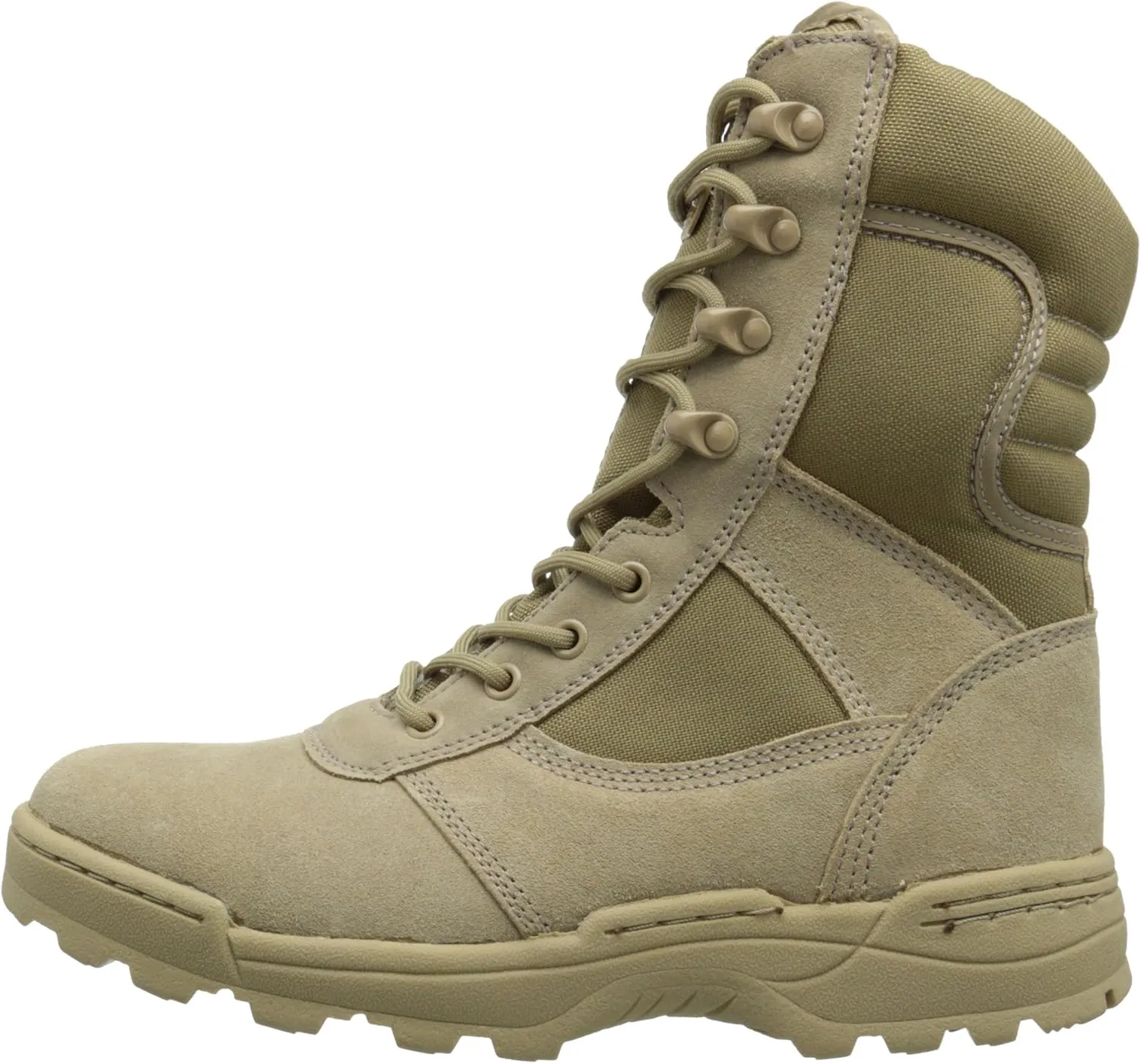 Men’s Tactical Boots Dura Max 8” with Zipper Sand Suede Leather Waterproof Coyote Oil & Slip Resistant Boots