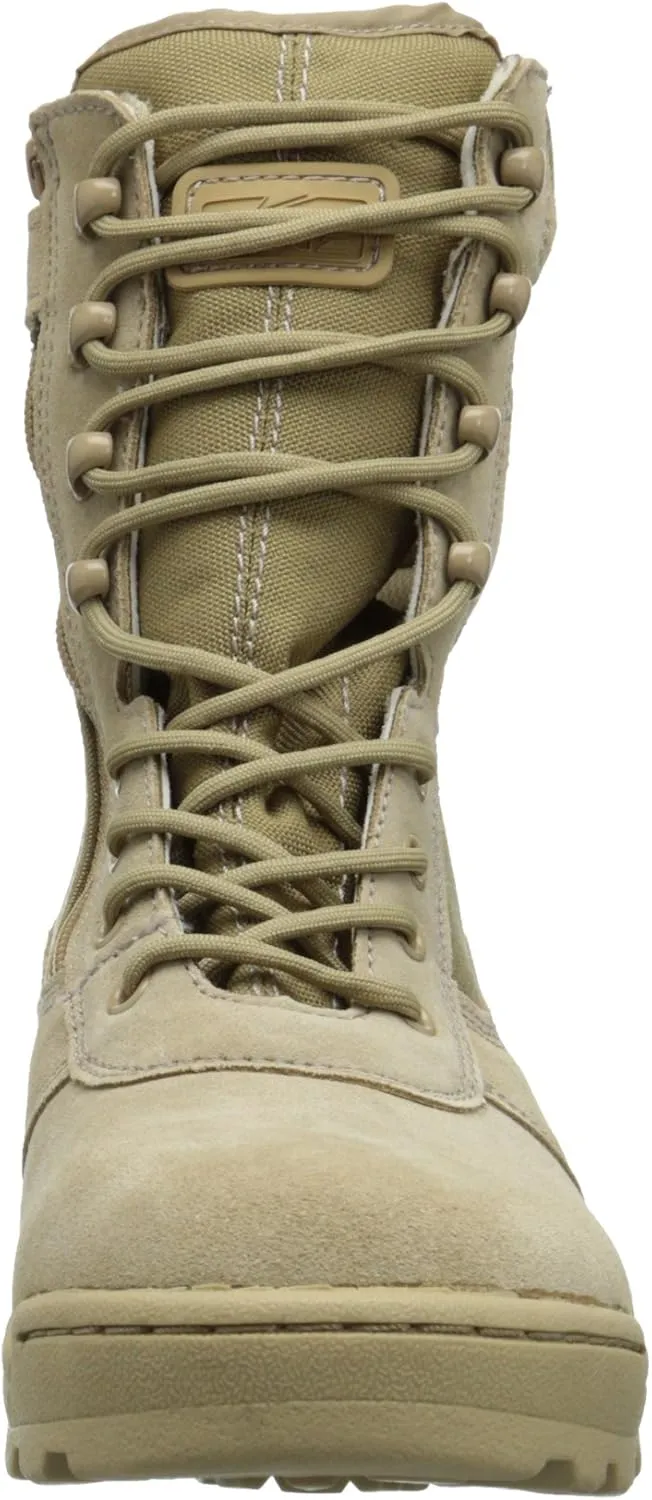 Men’s Tactical Boots Dura Max 8” with Zipper Sand Suede Leather Waterproof Coyote Oil & Slip Resistant Boots