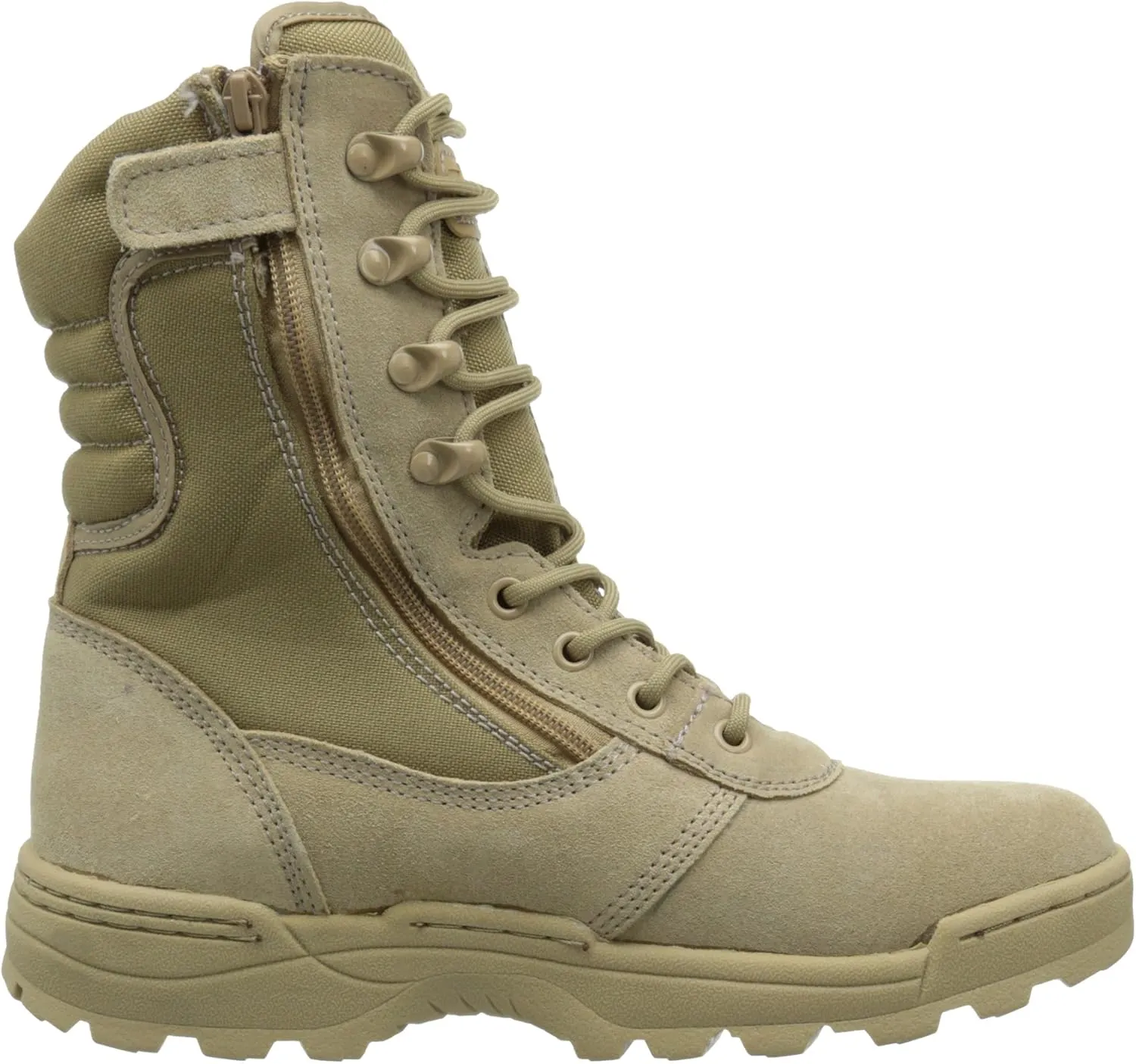 Men’s Tactical Boots Dura Max 8” with Zipper Sand Suede Leather Waterproof Coyote Oil & Slip Resistant Boots