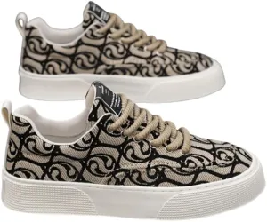 Men's Trendy Street Style Breathable Skateboard Shoes, Comfy Non Slip Lace Up EVA Sneakers for Men's Outdoor Activities