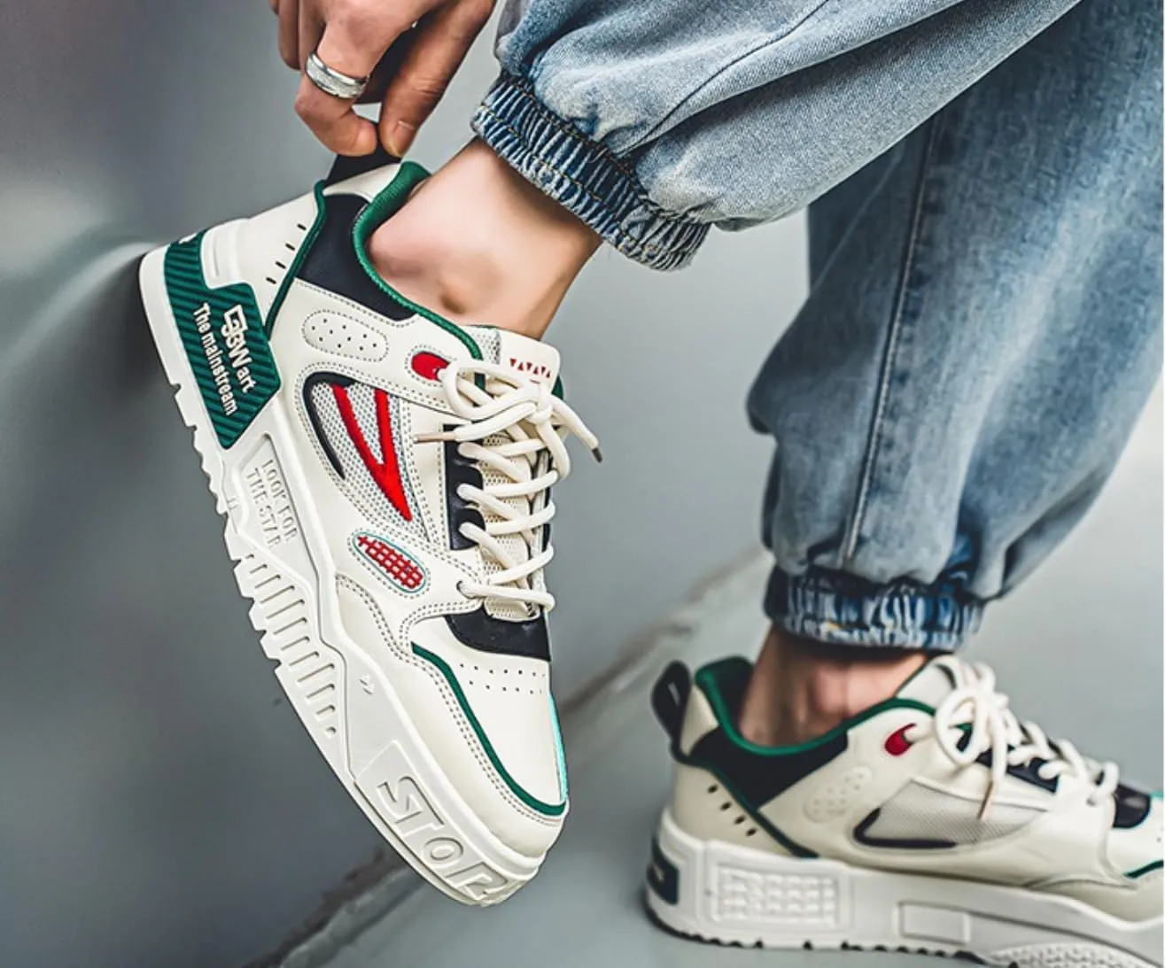 Men's Trendy Stylish Sneakers - Comfortable and Durable for Street Style and Skateboarding - Fashion Trendy Design