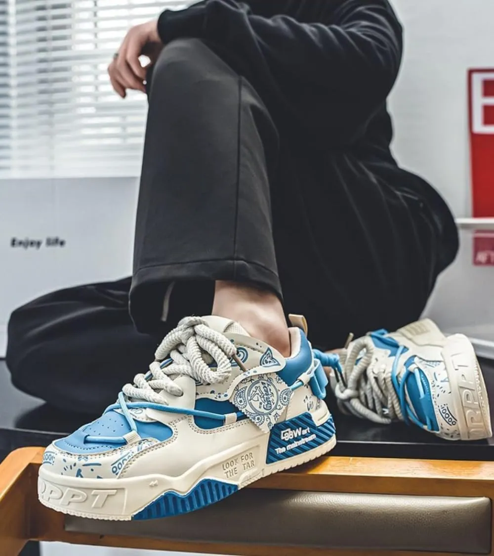 Men's Trendy Stylish Sneakers - Comfortable and Durable for Street Style and Skateboarding - Fashion Trendy Design