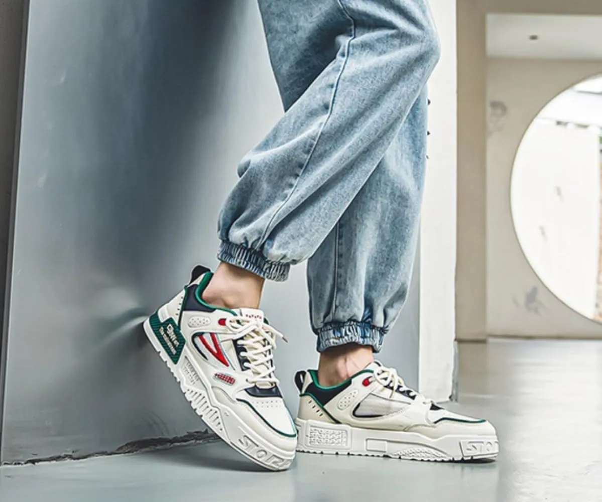 Men's Trendy Stylish Sneakers - Comfortable and Durable for Street Style and Skateboarding - Fashion Trendy Design